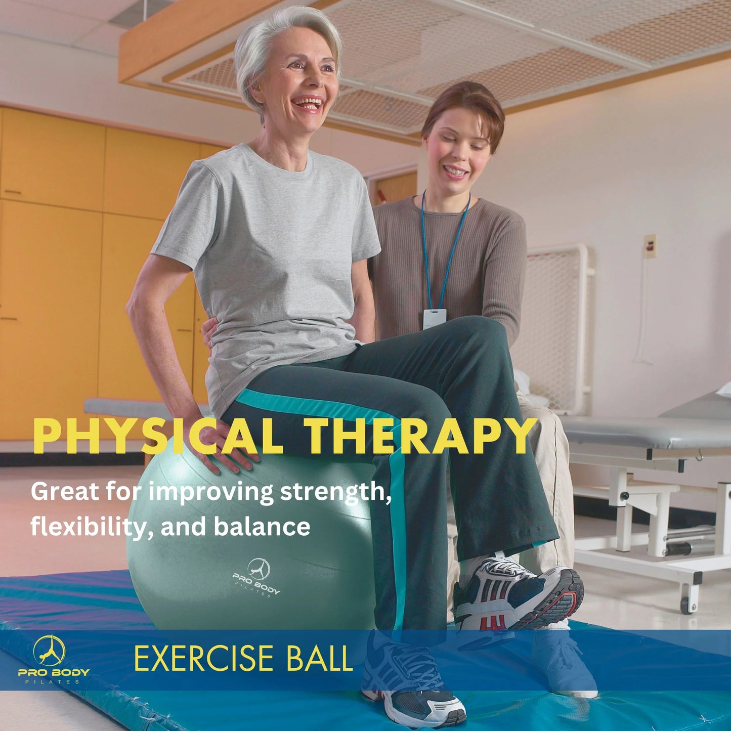 Ball Yoga Ball Exercise Ball, Balance Ball or Pregnancy Ball for Stability, Yoga Ball Chair, Therapy Ball Workout Ball or Birthing Ball for Pregnancy (Mist, 75 Cm)